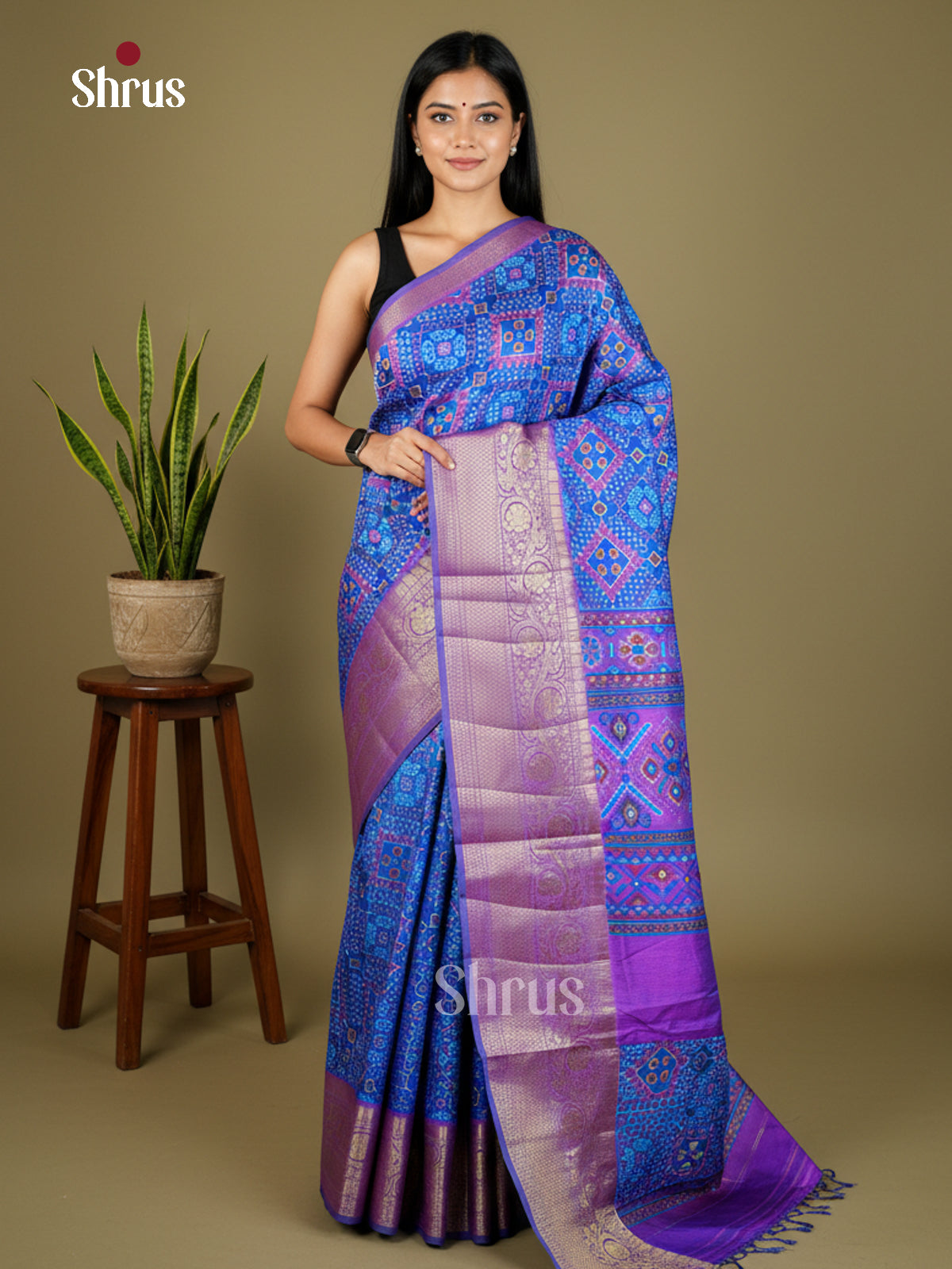 EAS27039 - Semi Patola-Kanchi Border Saree - Shop on Shrus.com