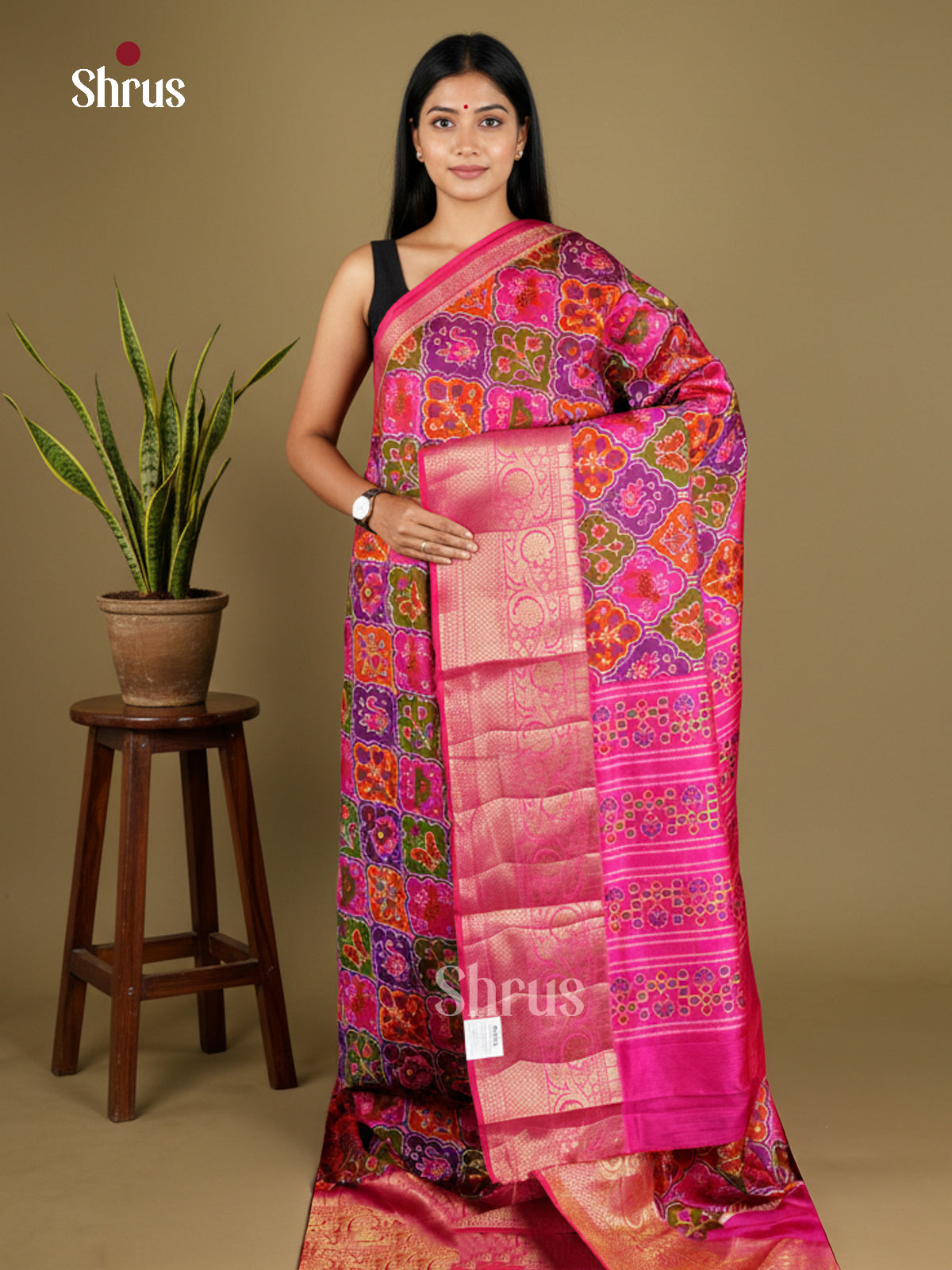 EAS27044 - Semi Patola-Kanchi Border Saree - Shop on Shrus.com