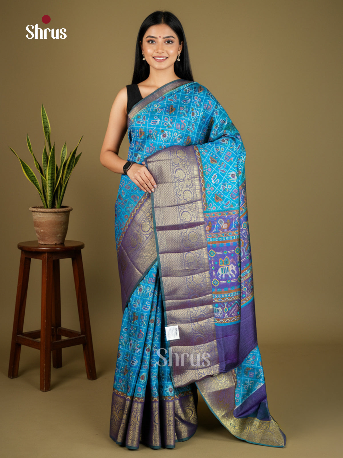EAS27049 - Semi Patola-Kanchi Border Saree - Shop on Shrus.com