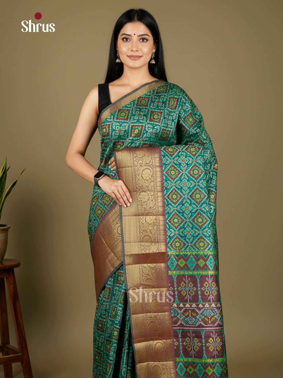 EAS27054 - Semi Patola-Kanchi Border Saree - Shop on Shrus.com