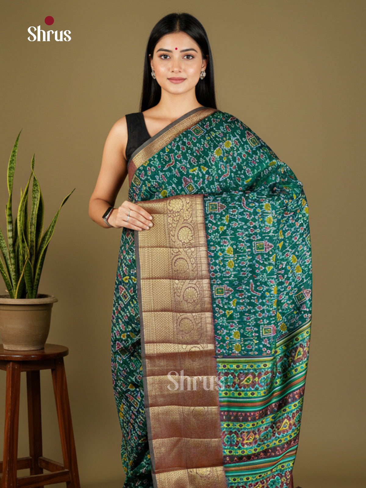 EAS27059 - Semi Patola-Kanchi Border Saree - Shop on Shrus.com