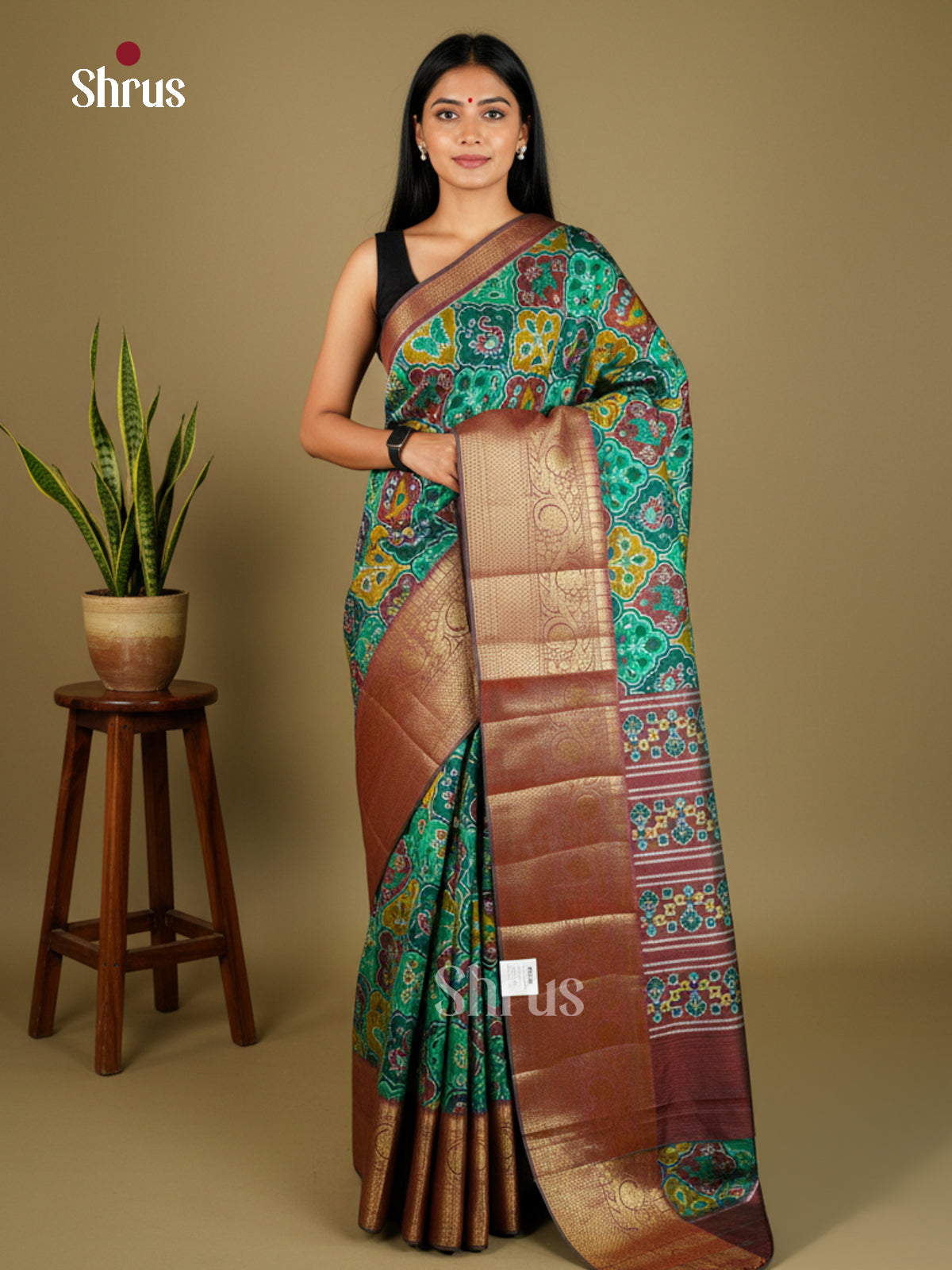 EAS27060 - Semi Patola-Kanchi Border Saree - Shop on Shrus.com