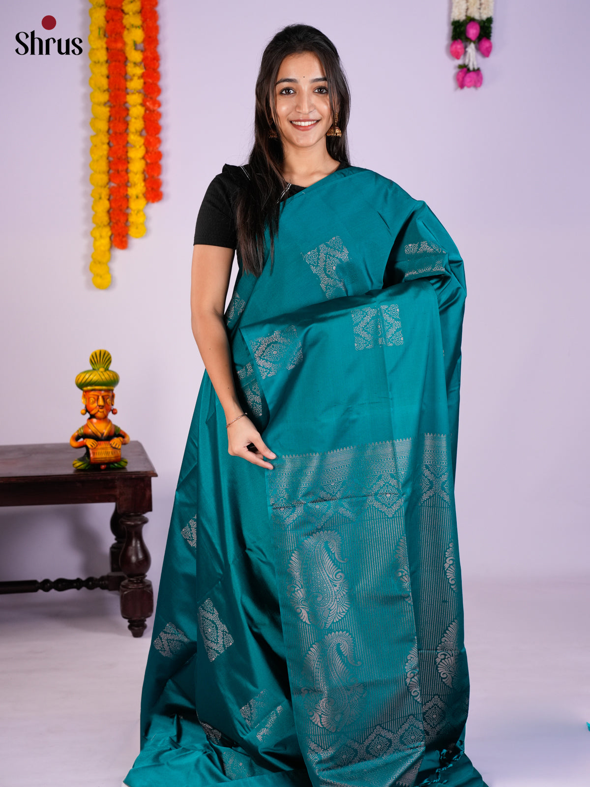 EAS27183 - Semi Softsilk Saree - Shop on Shrus.com