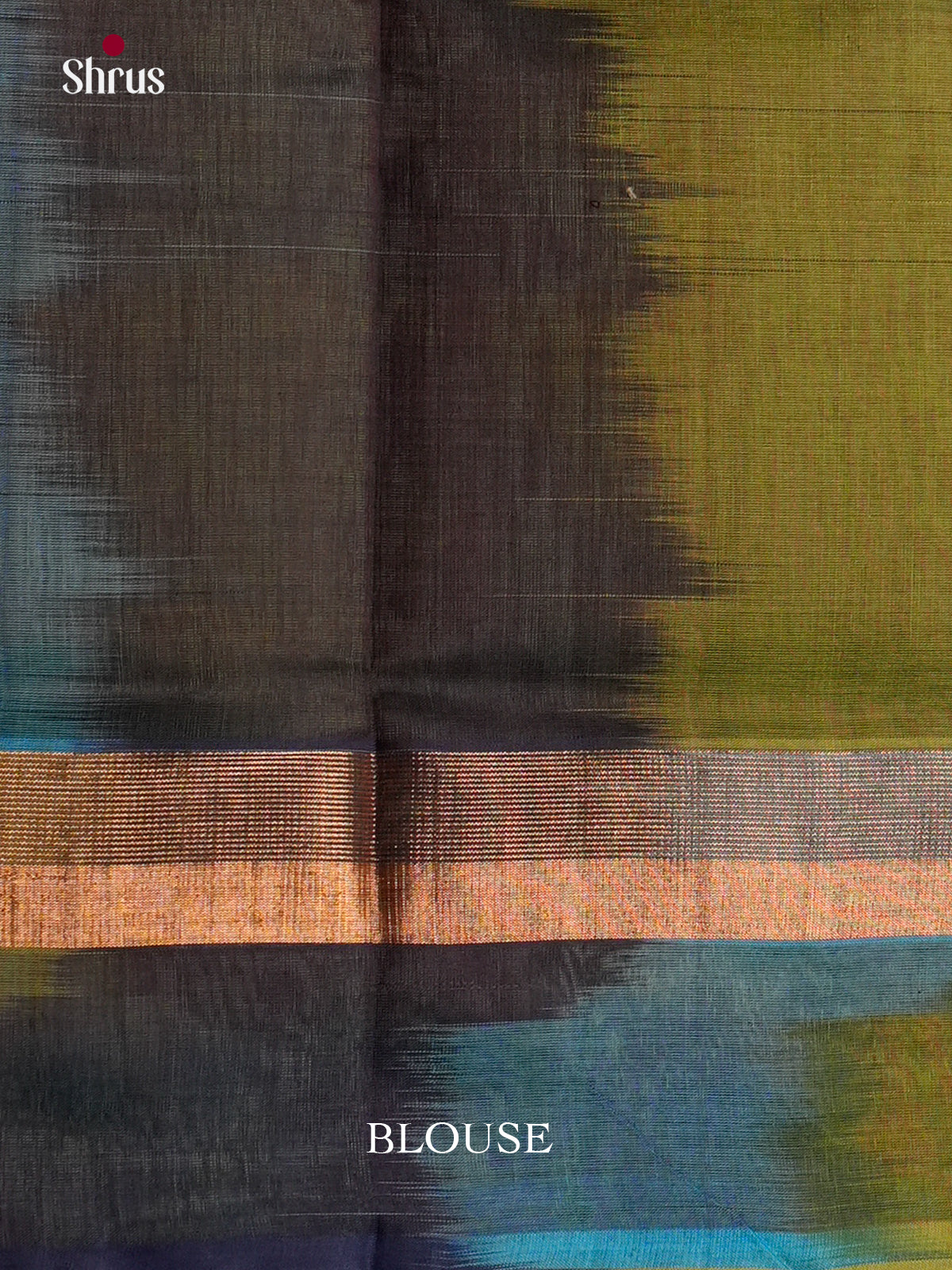 Buy Beautiful Lime Green Saree Online with Plain Body & Black Ikkat Patterned Pallu