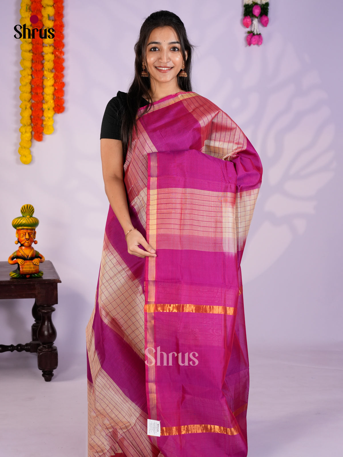 EAS27196 - Silk Cotton Saree - Shop on Shrus.com