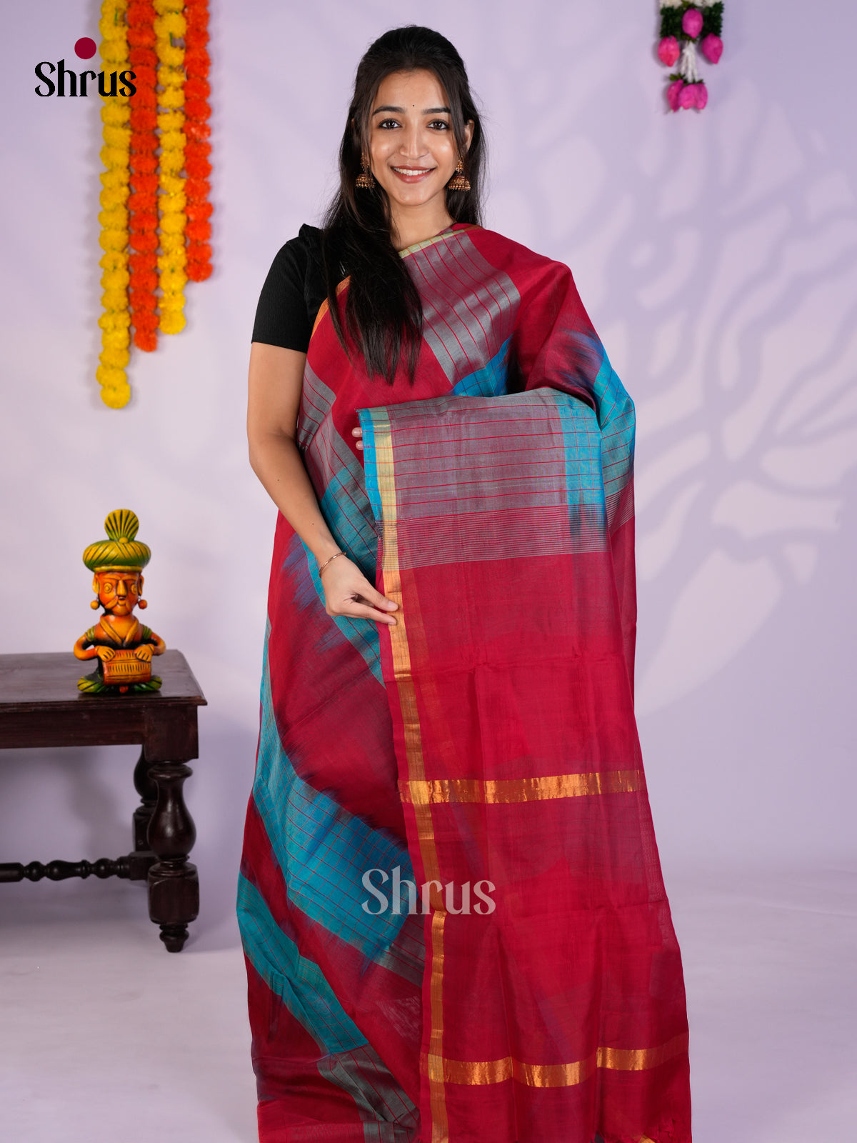 EAS27204 - Silk Cotton Saree - Shop on Shrus.com