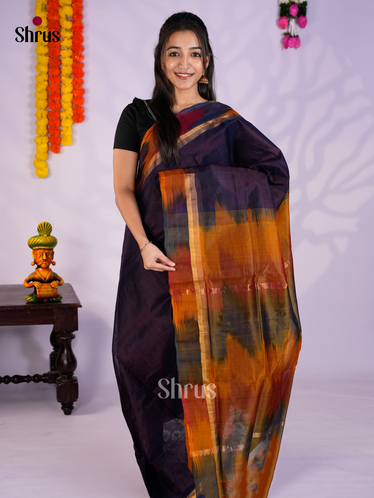 EAS27216 - Silk Cotton Saree - Shop on Shrus.com