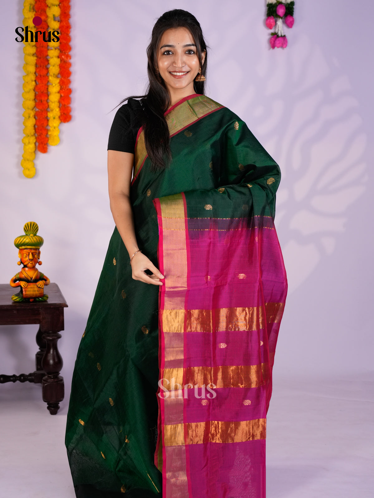 EAS27235 - Silk Cotton Saree - Shop on Shrus.com