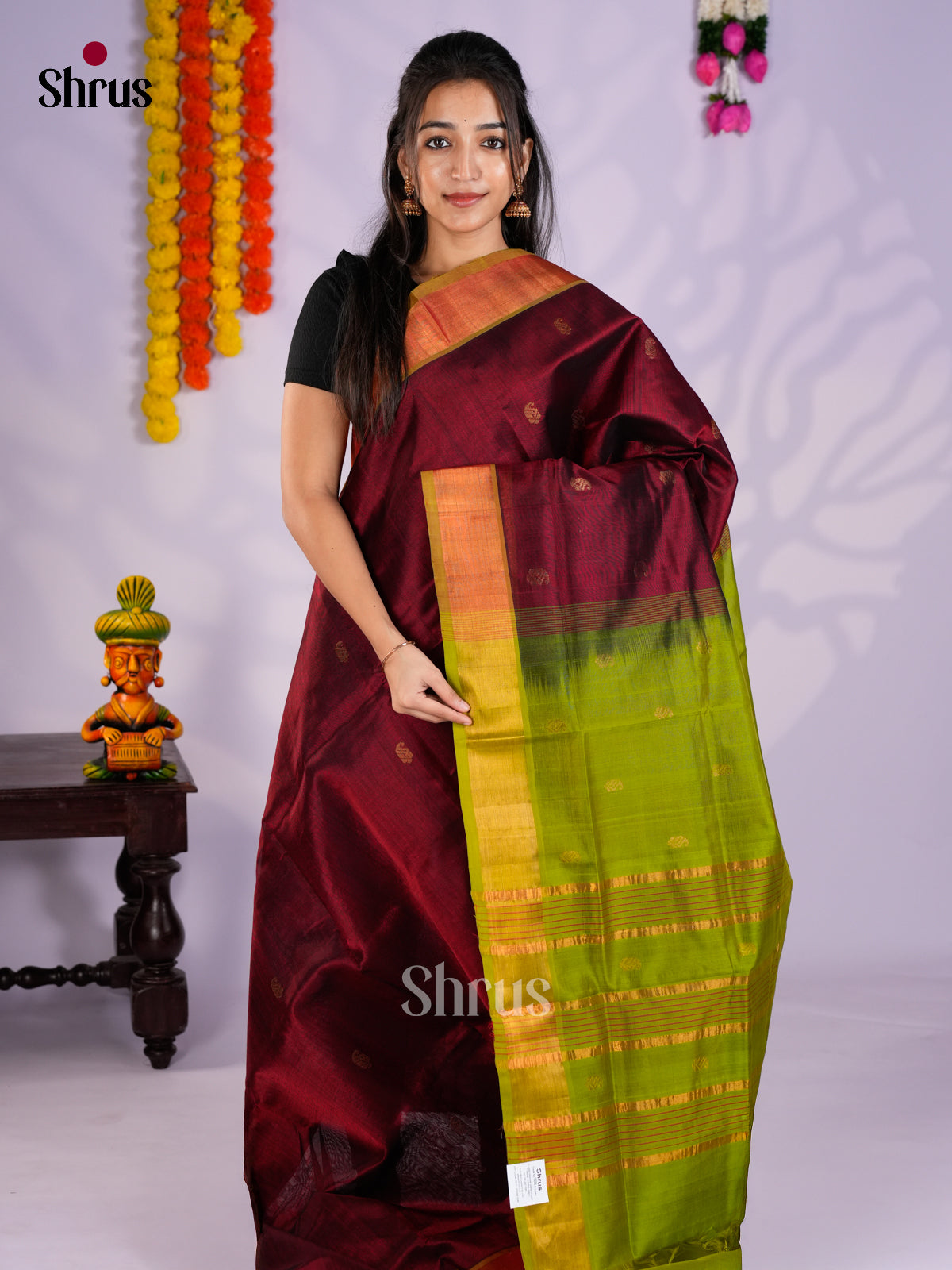 EAS27244 - Silk Cotton Saree - Shop on Shrus.com