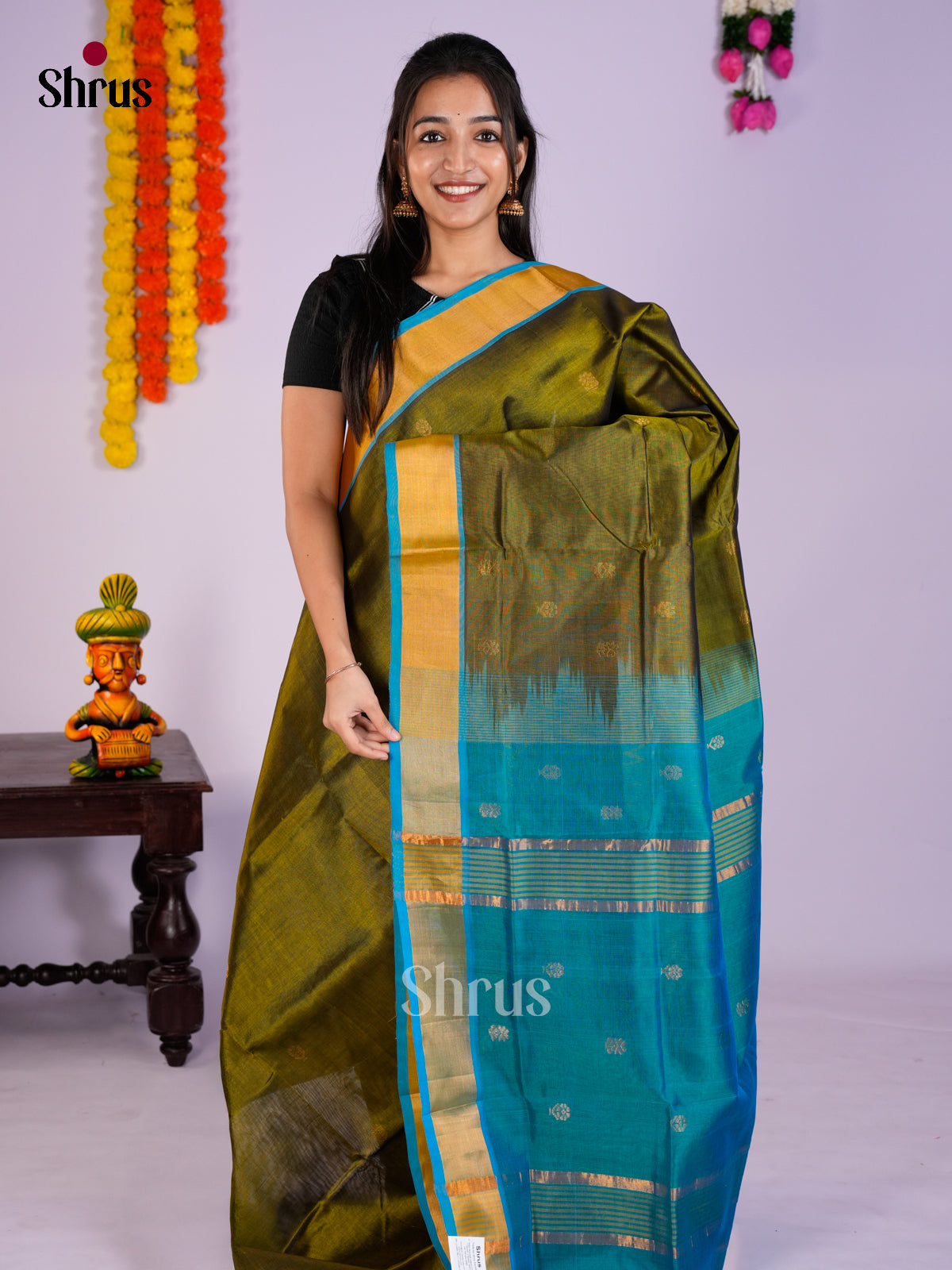 EAS27257 - Silk Cotton Saree - Shop on Shrus.com