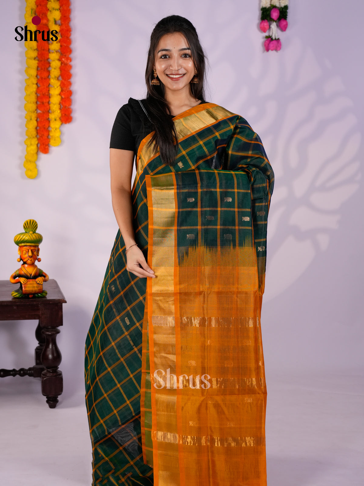EAS27265 - Silk Cotton Saree - Shop on Shrus.com