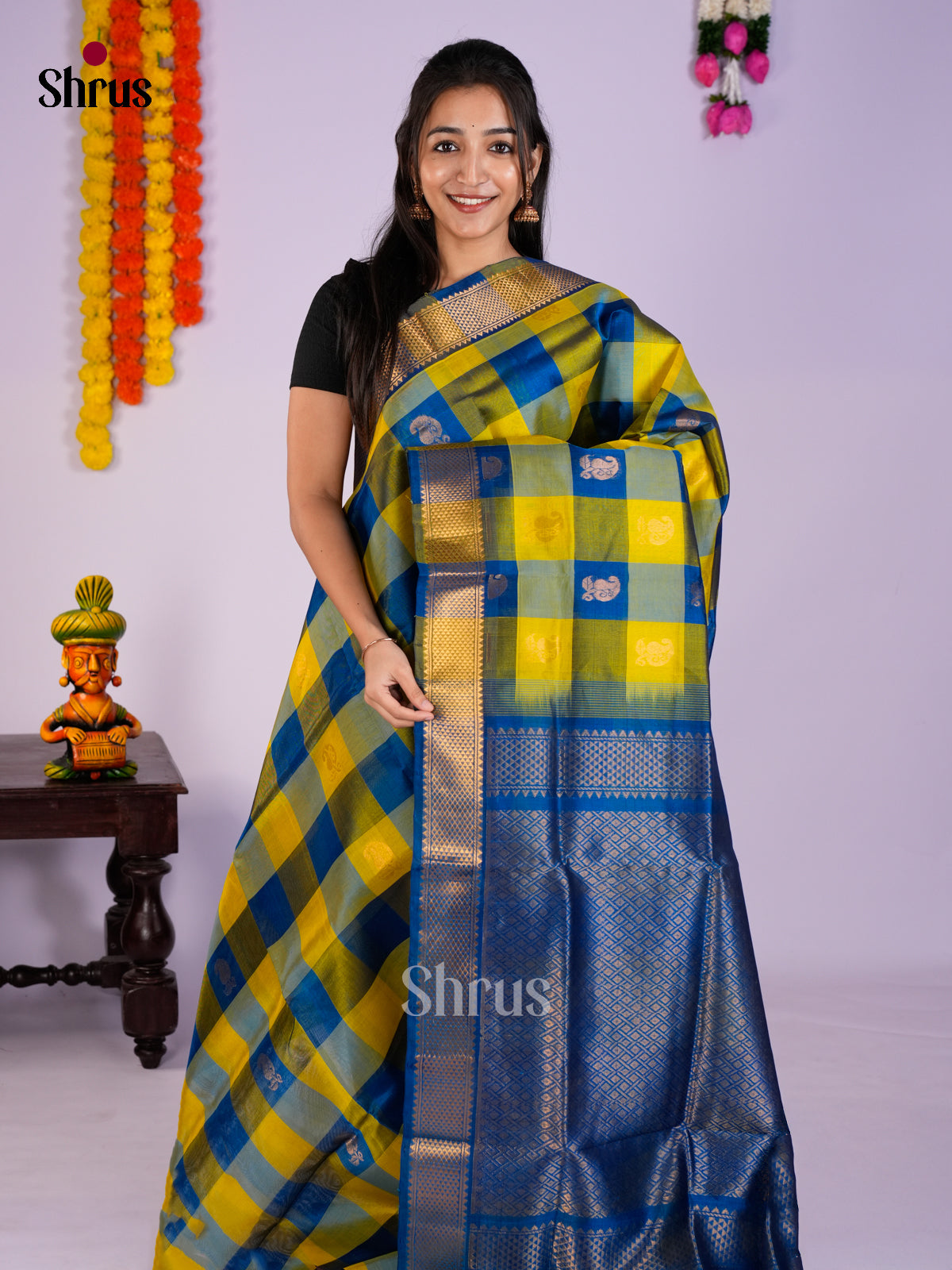 EAS27278 - Silk Cotton Saree - Shop on Shrus.com