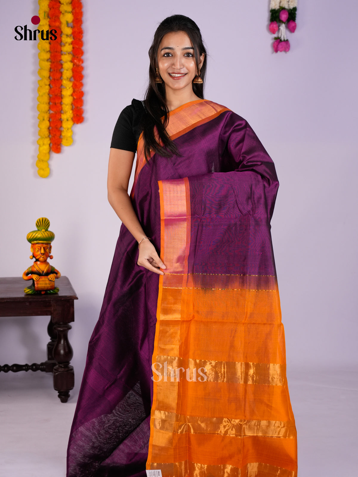 EAS27289 - Silk Cotton Saree - Shop on Shrus.com