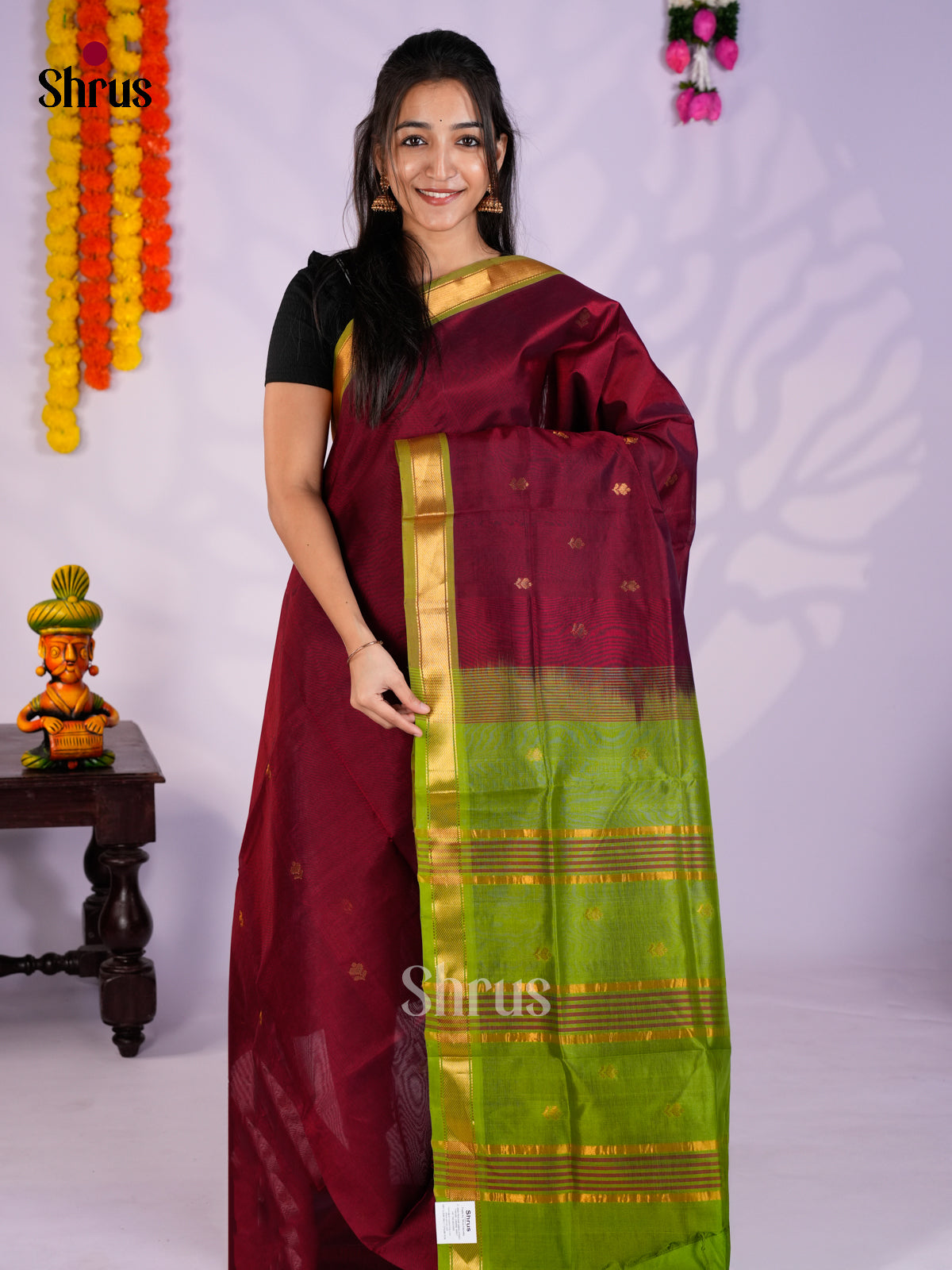 EAS27291 - Silk Cotton Saree - Shop on Shrus.com