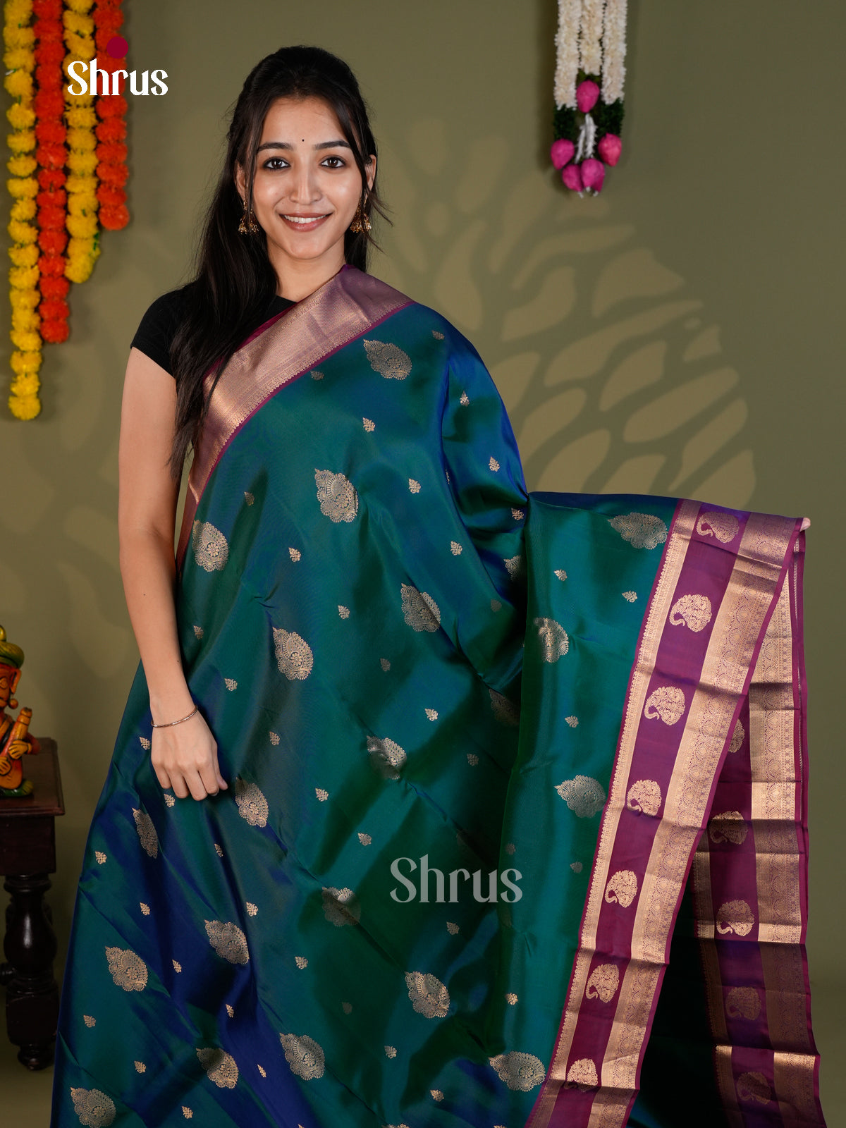 EAS28003 - Kanchipuram-halfpure - Saree - Shop on Shrus.com
