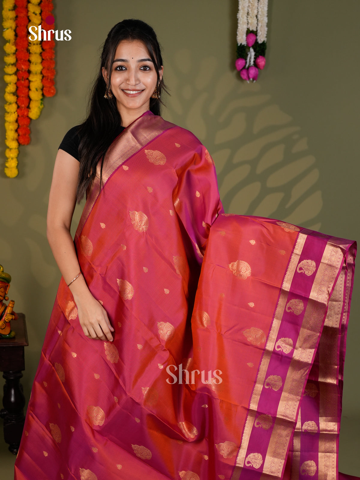 EAS28019 - Kanchipuram-halfpure - Saree - Shop on Shrus.com