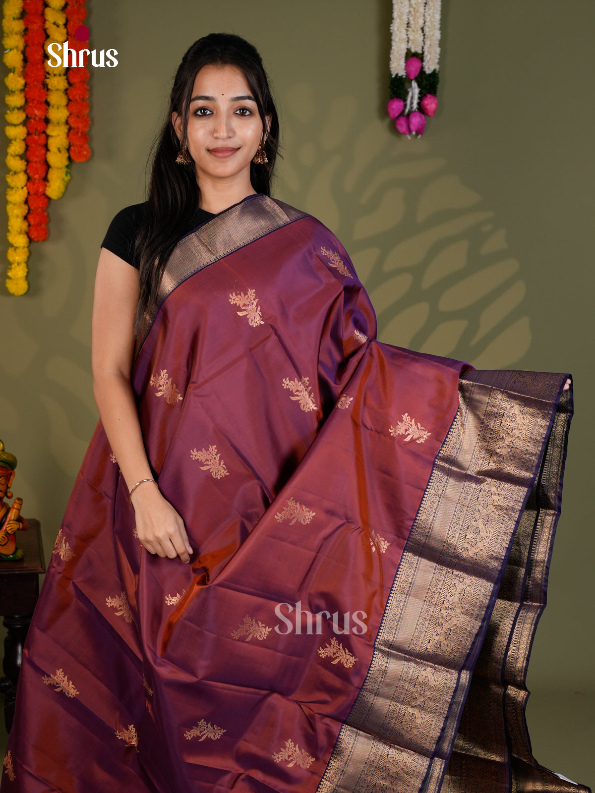 EAS28021 - Kanchipuram-halfpure - Saree - Shop on Shrus.com