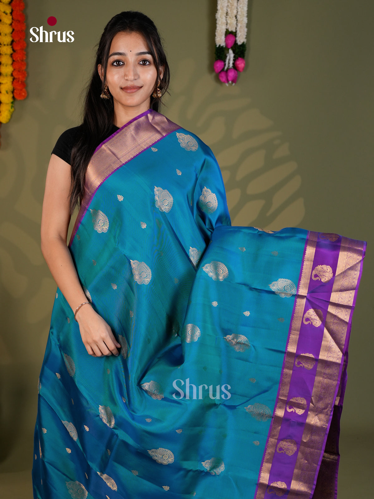 EAS28023 - Kanchipuram-halfpure - Saree - Shop on Shrus.com