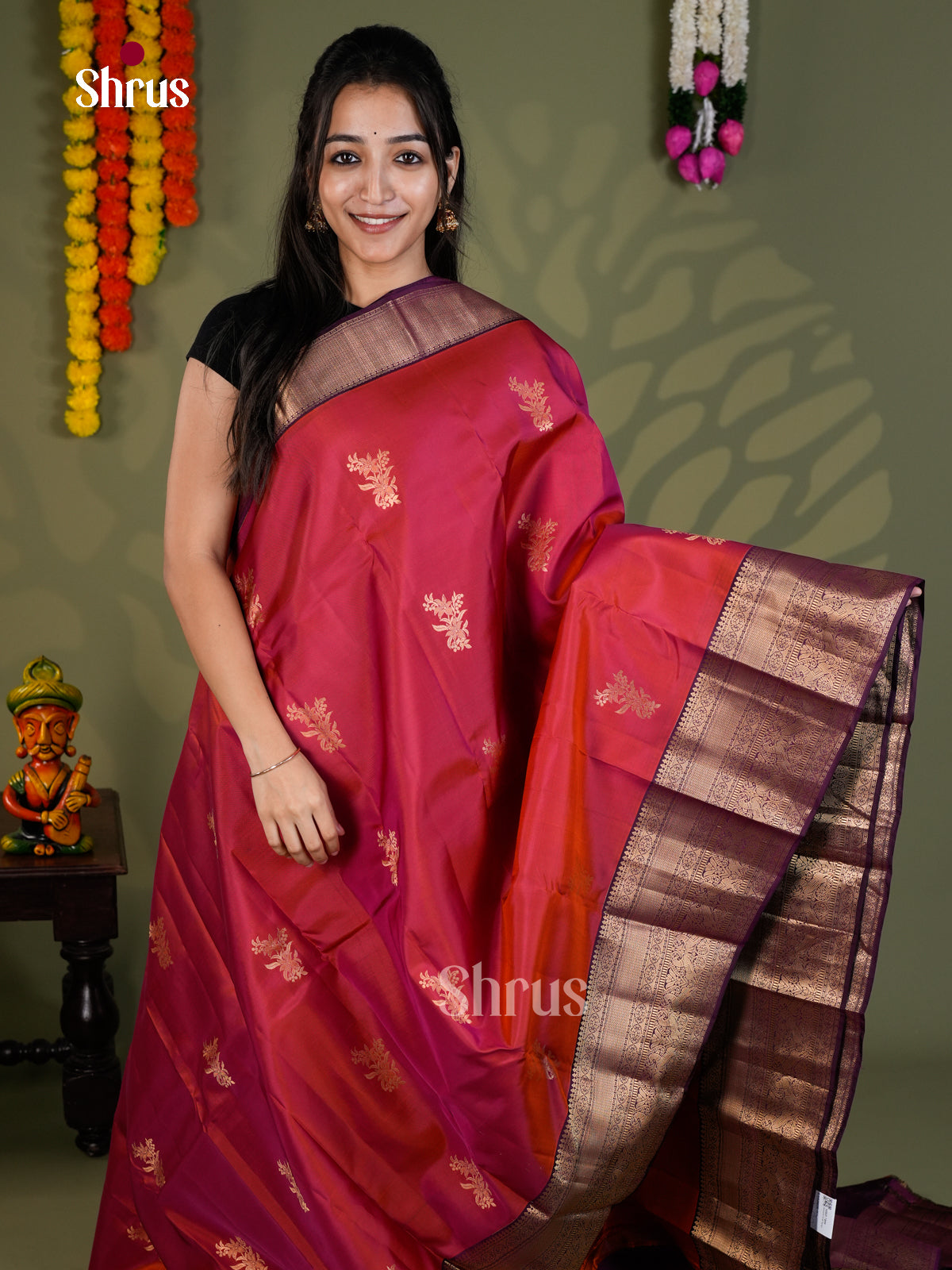 EAS28036 - Kanchipuram-halfpure - Saree - Shop on Shrus.com