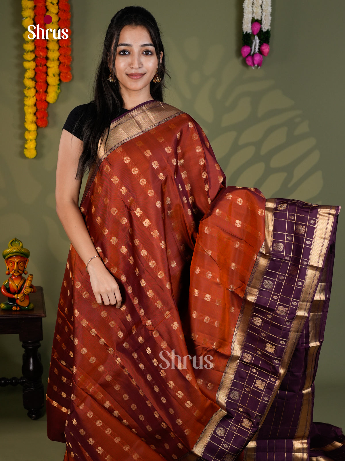 EAS28041 - Kanchipuram-halfpure - Saree - Shop on Shrus.com