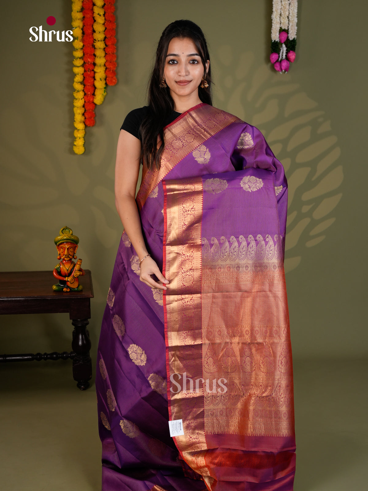EAS28046 - Kanchipuram-halfpure - Saree