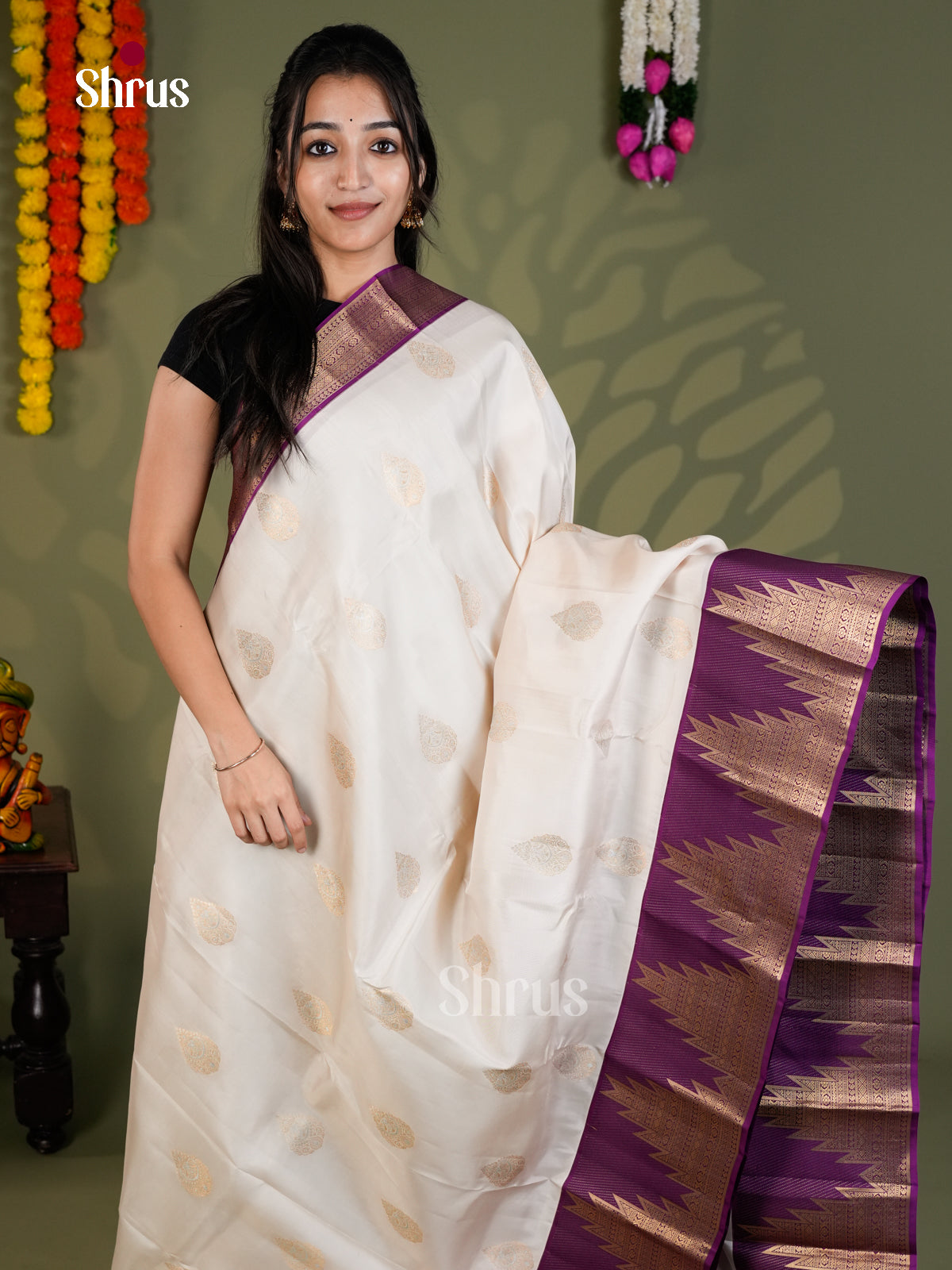EAS28054 - Kanchipuram-halfpure - Saree - Shop on Shrus.com