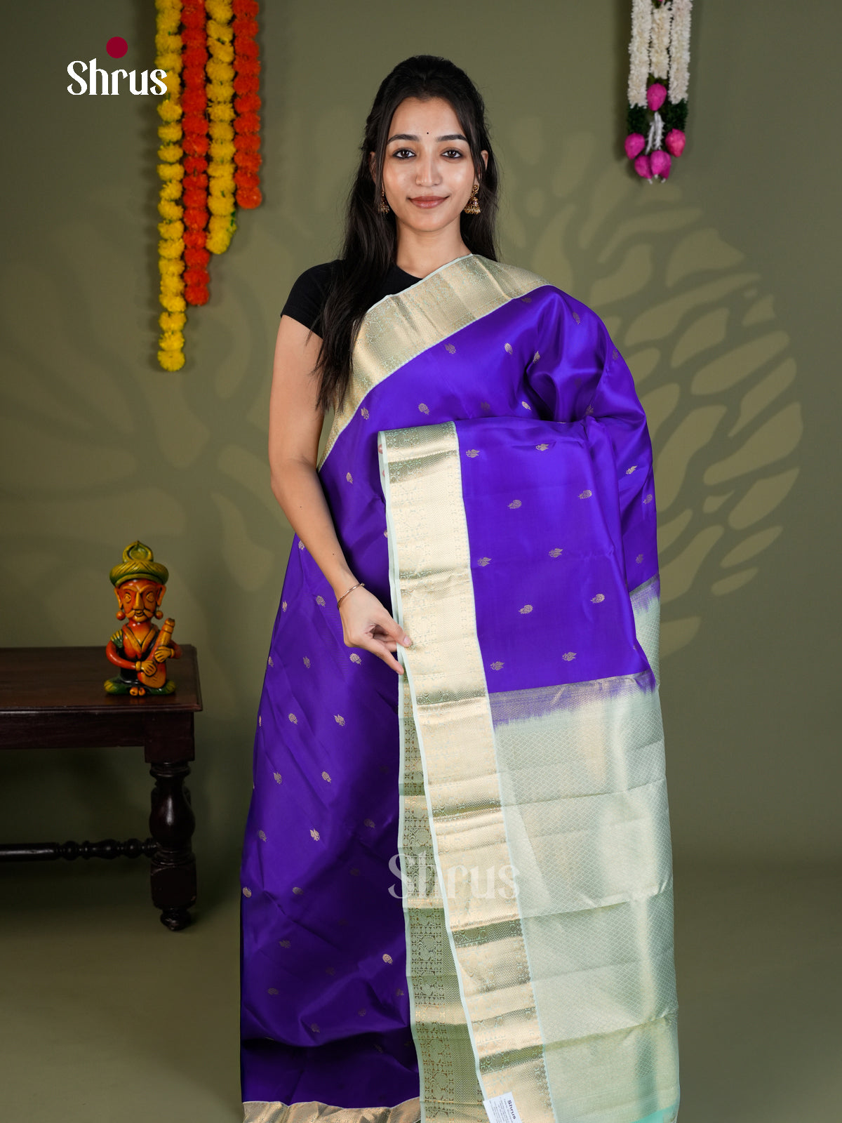 EAS28056 - Kanchipuram-halfpure - Saree - Shop on Shrus.com