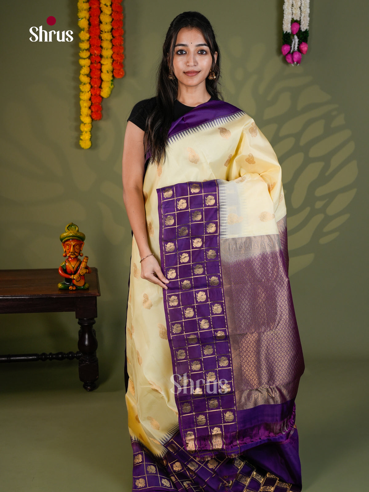 EAS28074 - Kanchipuram-halfpure - Saree