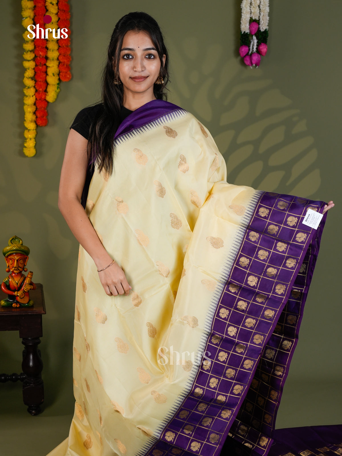 EAS28074 - Kanchipuram-halfpure - Saree