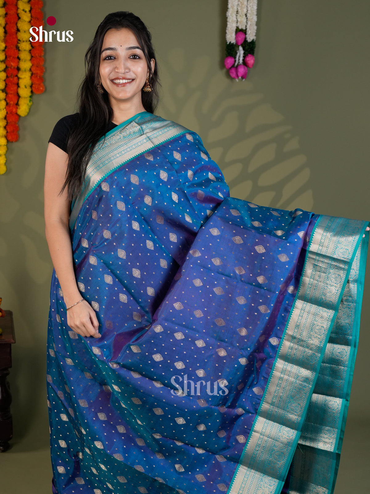 EAS28077 - Kanchipuram-halfpure - Saree - Shop on Shrus.com
