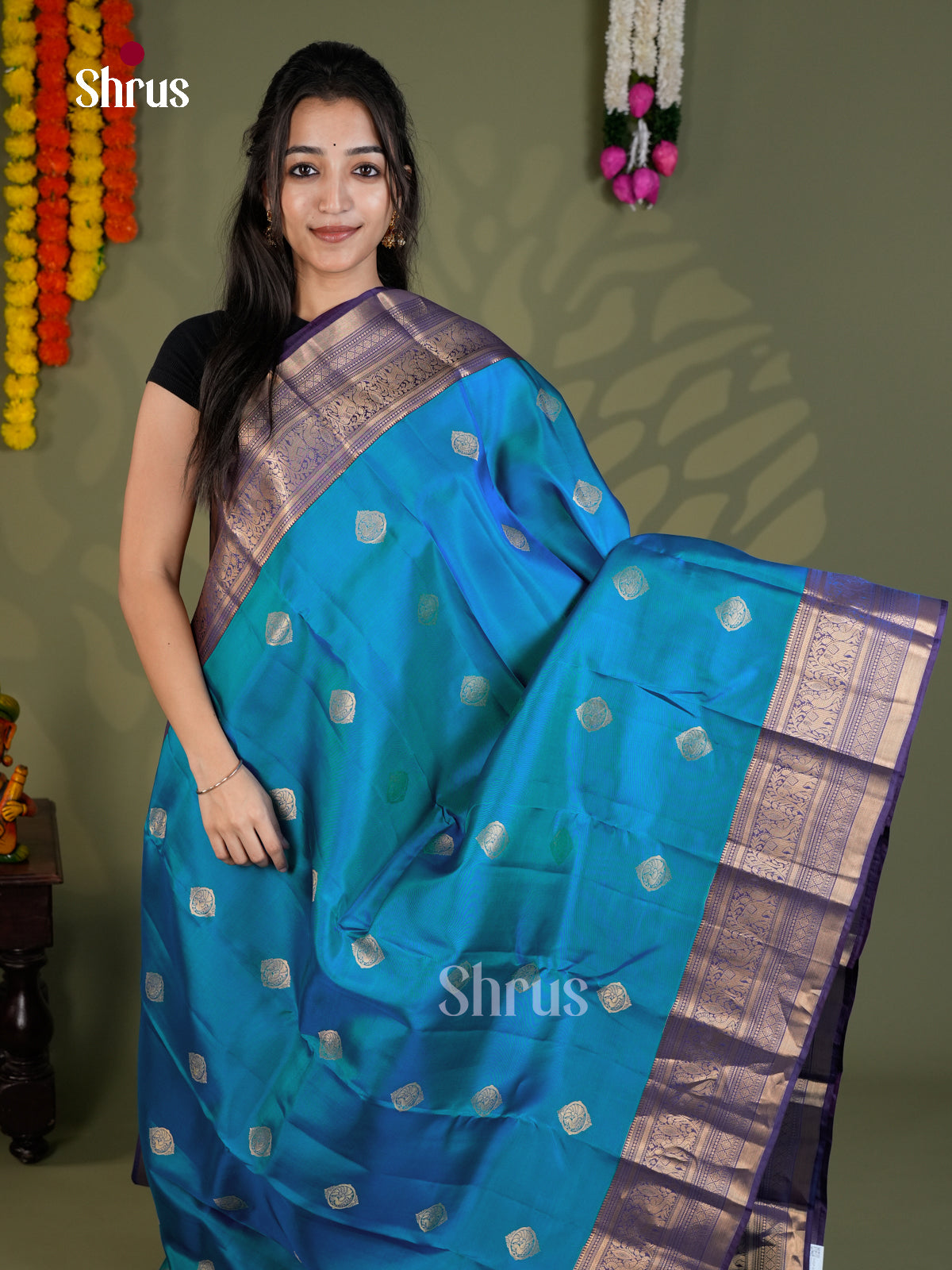EAS28083 - Kanchipuram-halfpure - Saree - Shop on Shrus.com