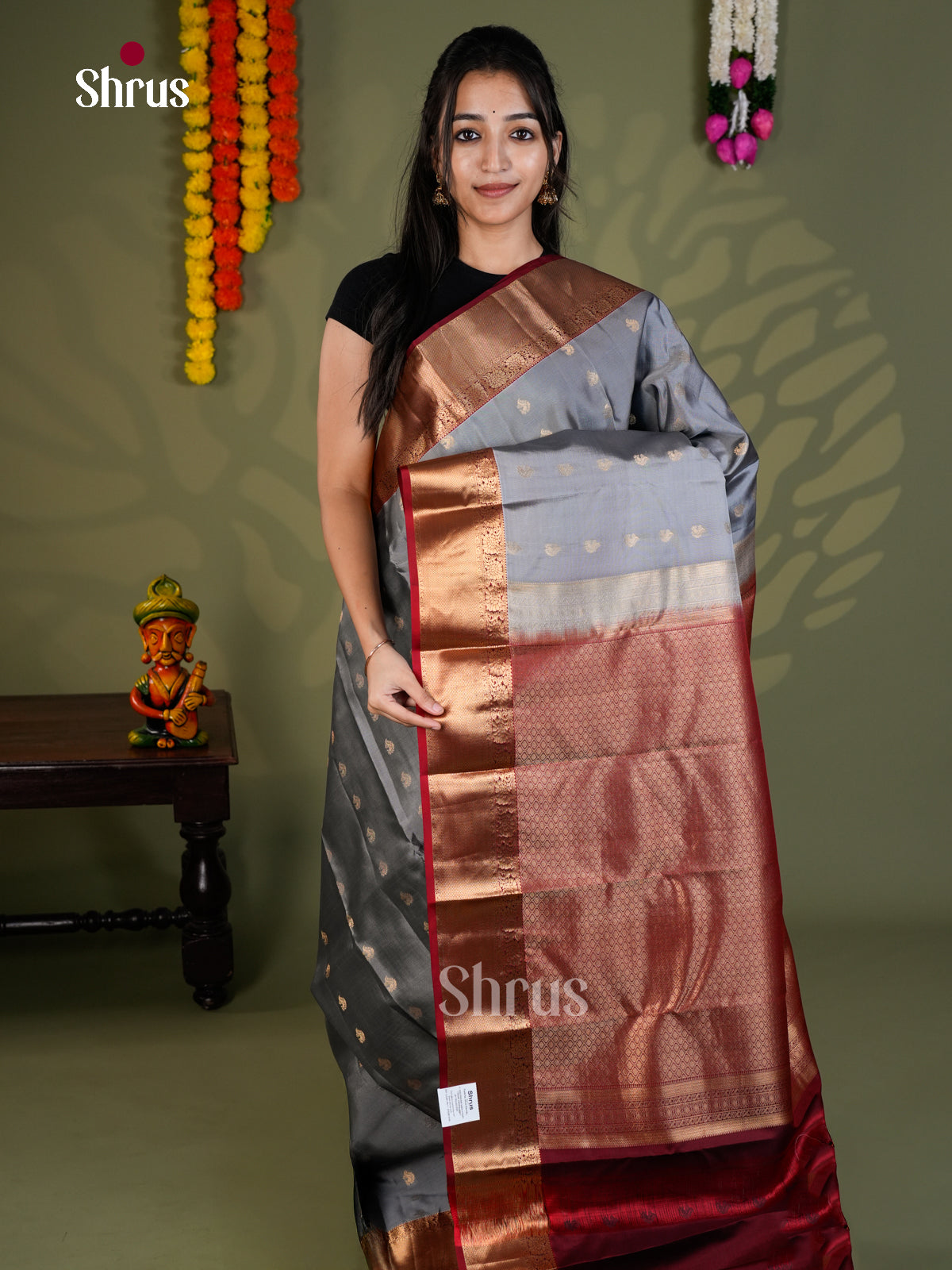 EAS28087 - Kanchipuram-halfpure - Saree - Shop on Shrus.com