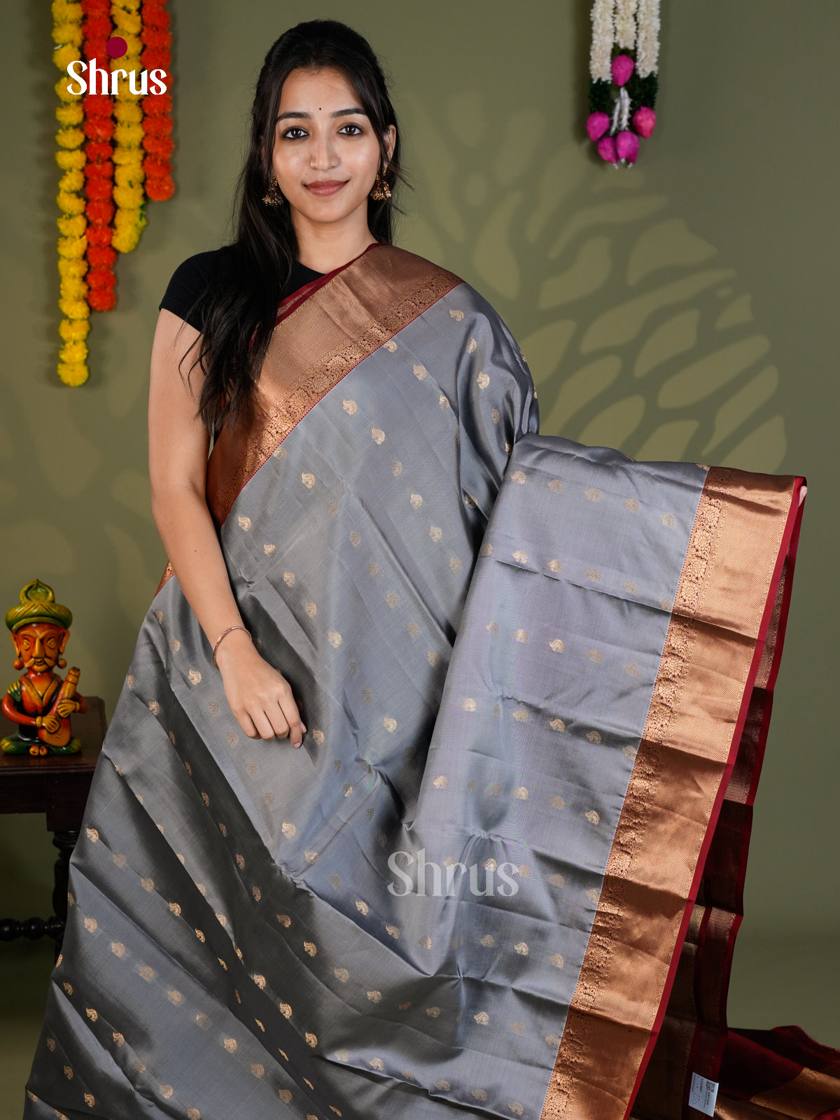 EAS28087 - Kanchipuram-halfpure - Saree - Shop on Shrus.com