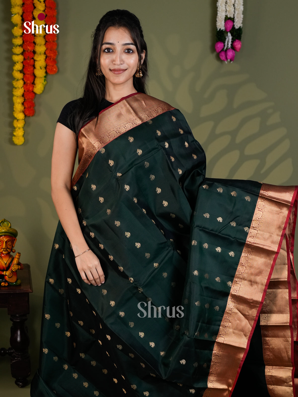 EAS28097 - Kanchipuram-halfpure - Saree - Shop on Shrus.com