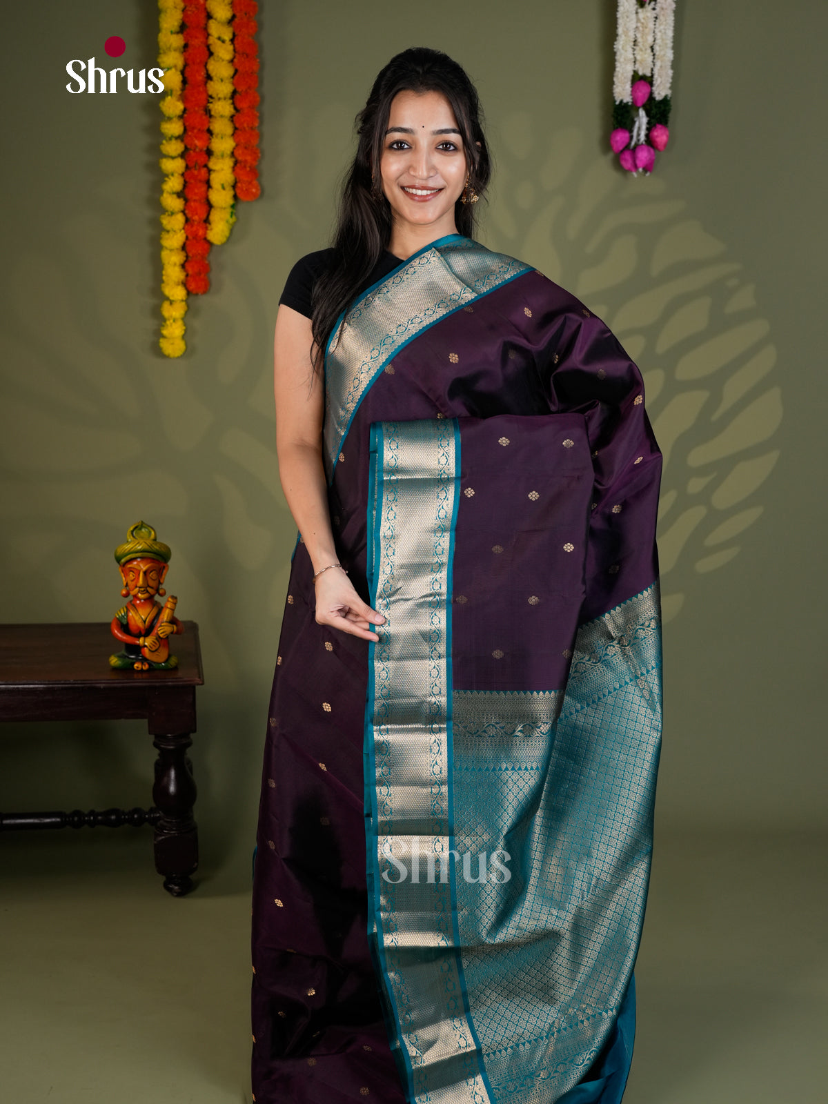 EAS28107 - Kanchipuram-halfpure - Saree - Shop on Shrus.com