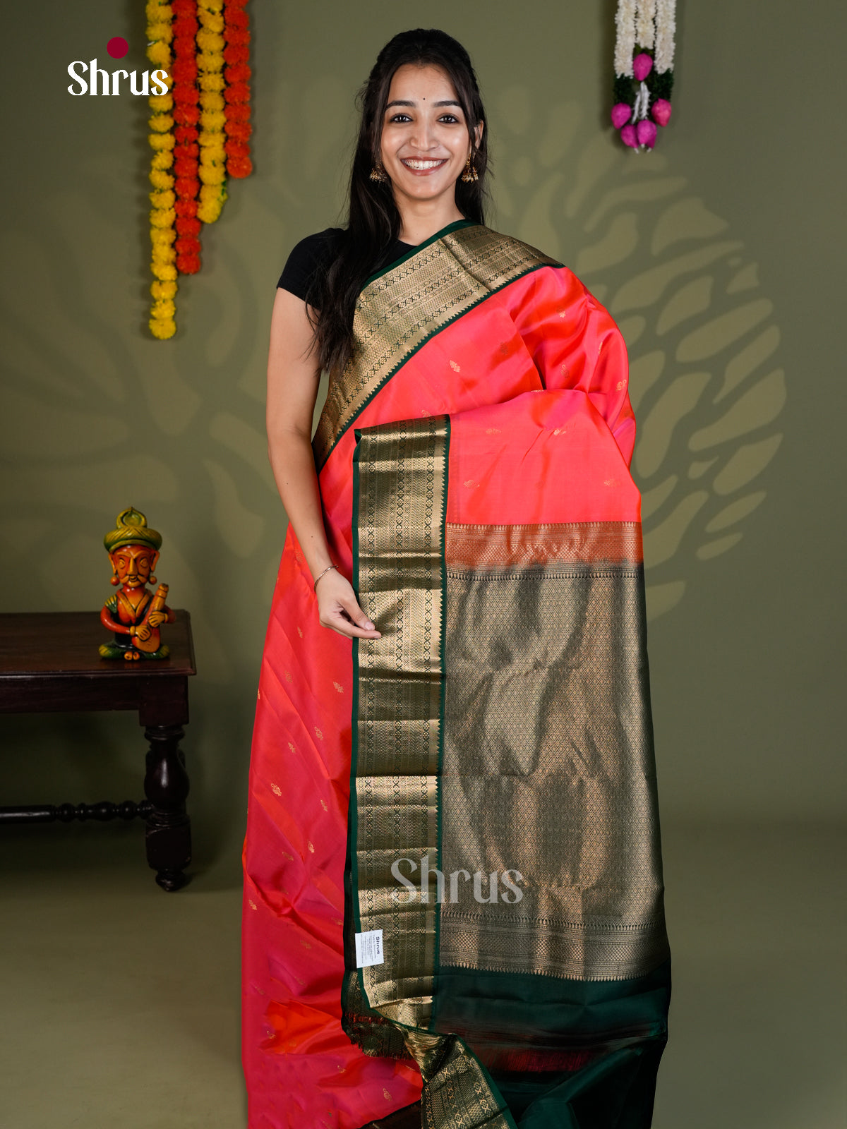 EAS28115 - Kanchipuram-halfpure - Saree - Shop on Shrus.com