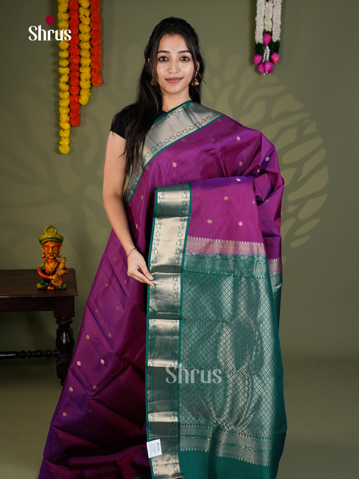 EAS28116 - Kanchipuram-halfpure - Saree - Shop on Shrus.com