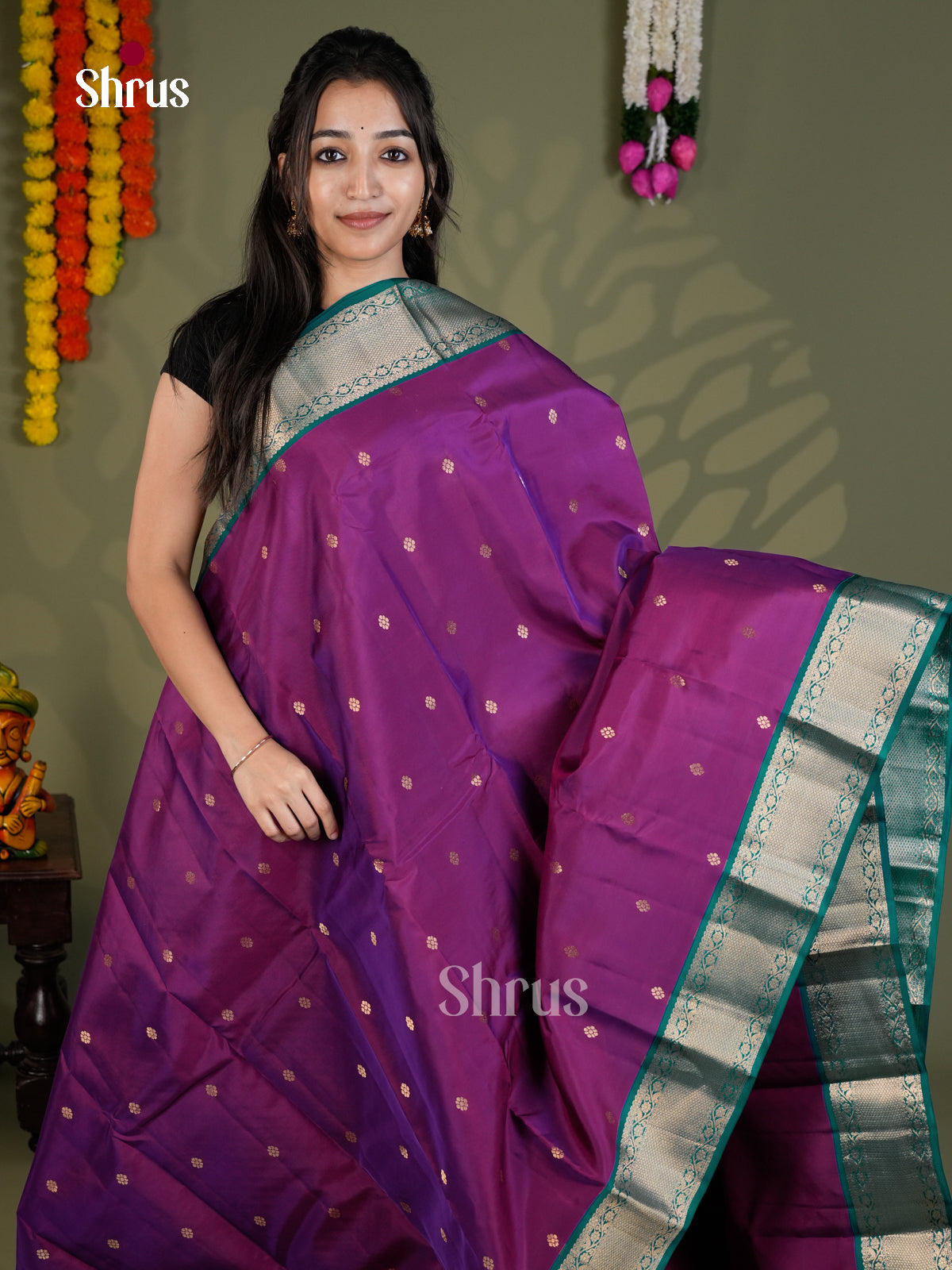 EAS28116 - Kanchipuram-halfpure - Saree - Shop on Shrus.com