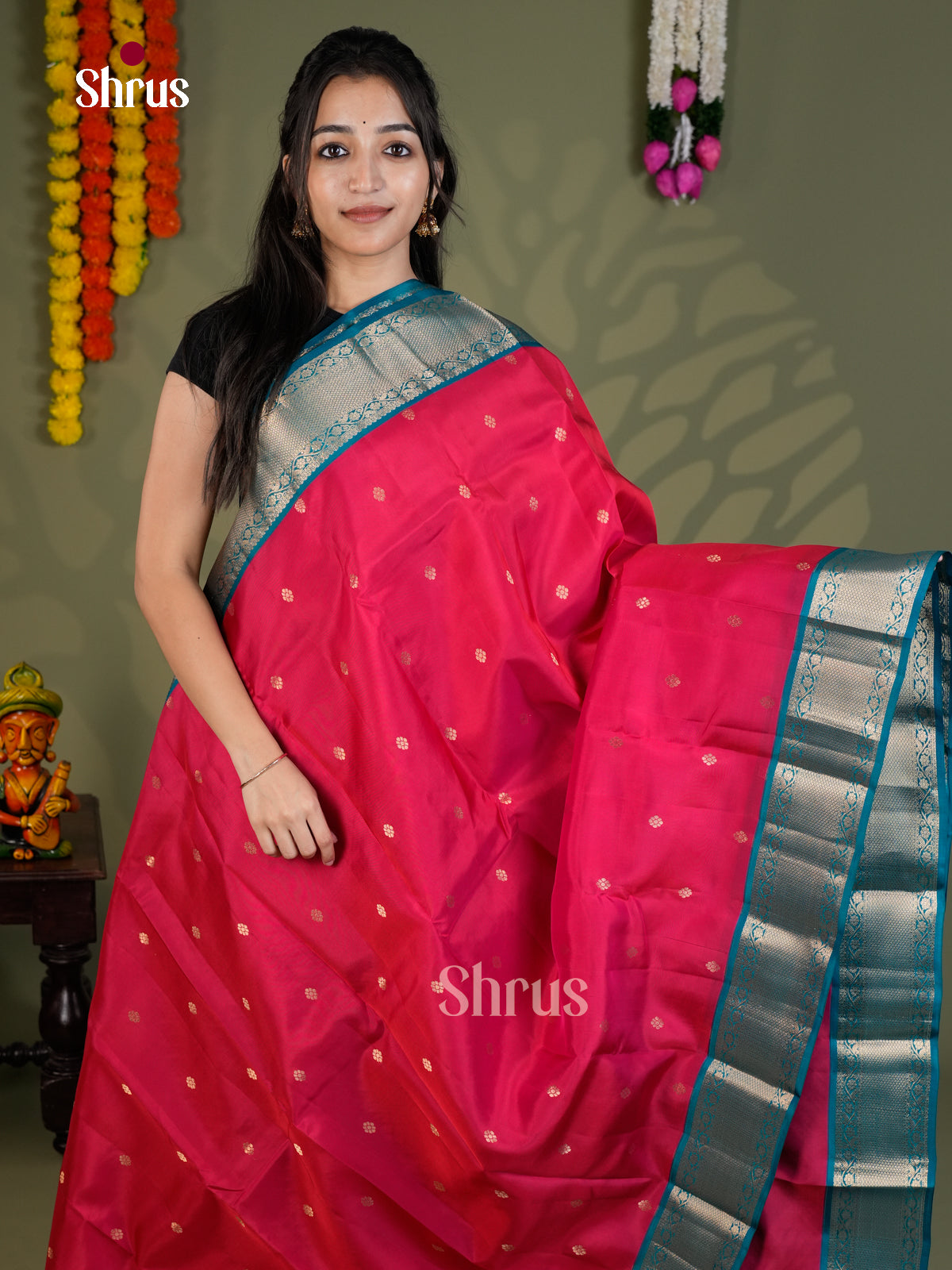 EAS28117 - Kanchipuram-halfpure - Saree