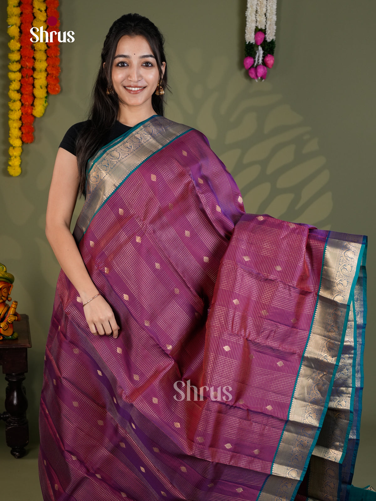 EAS28128 - Kanchipuram-halfpure - Saree - Shop on Shrus.com