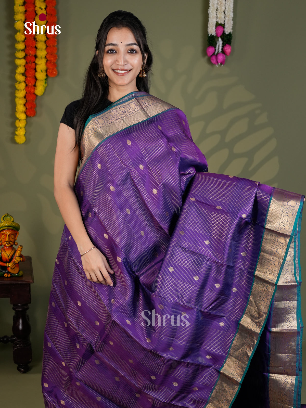 EAS28129 - Kanchipuram-halfpure - Saree - Shop on Shrus.com