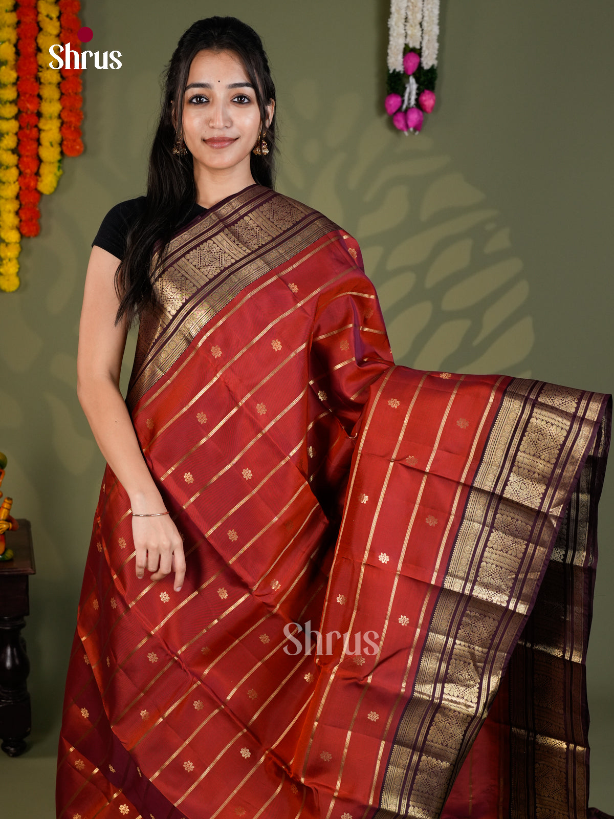 EAS28130 - Kanchipuram-halfpure - Saree - Shop on Shrus.com