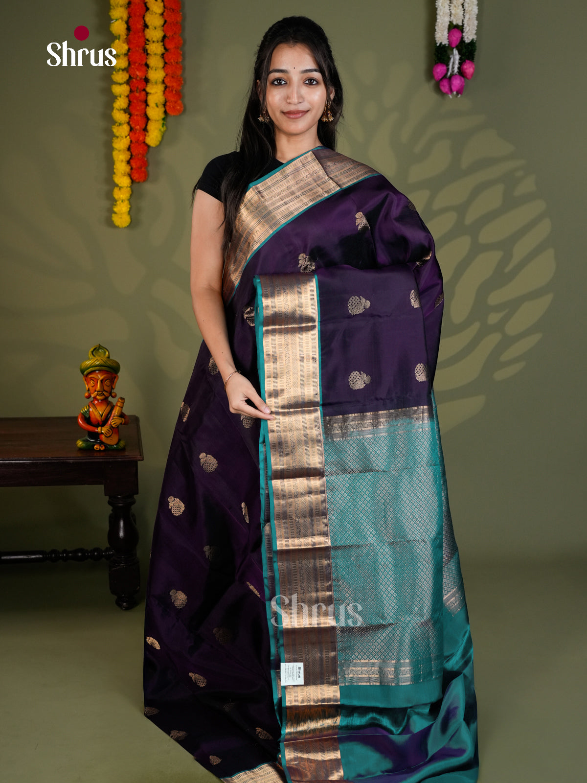EAS28148 - Kanchipuram-halfpure - Saree - Shop on Shrus.com