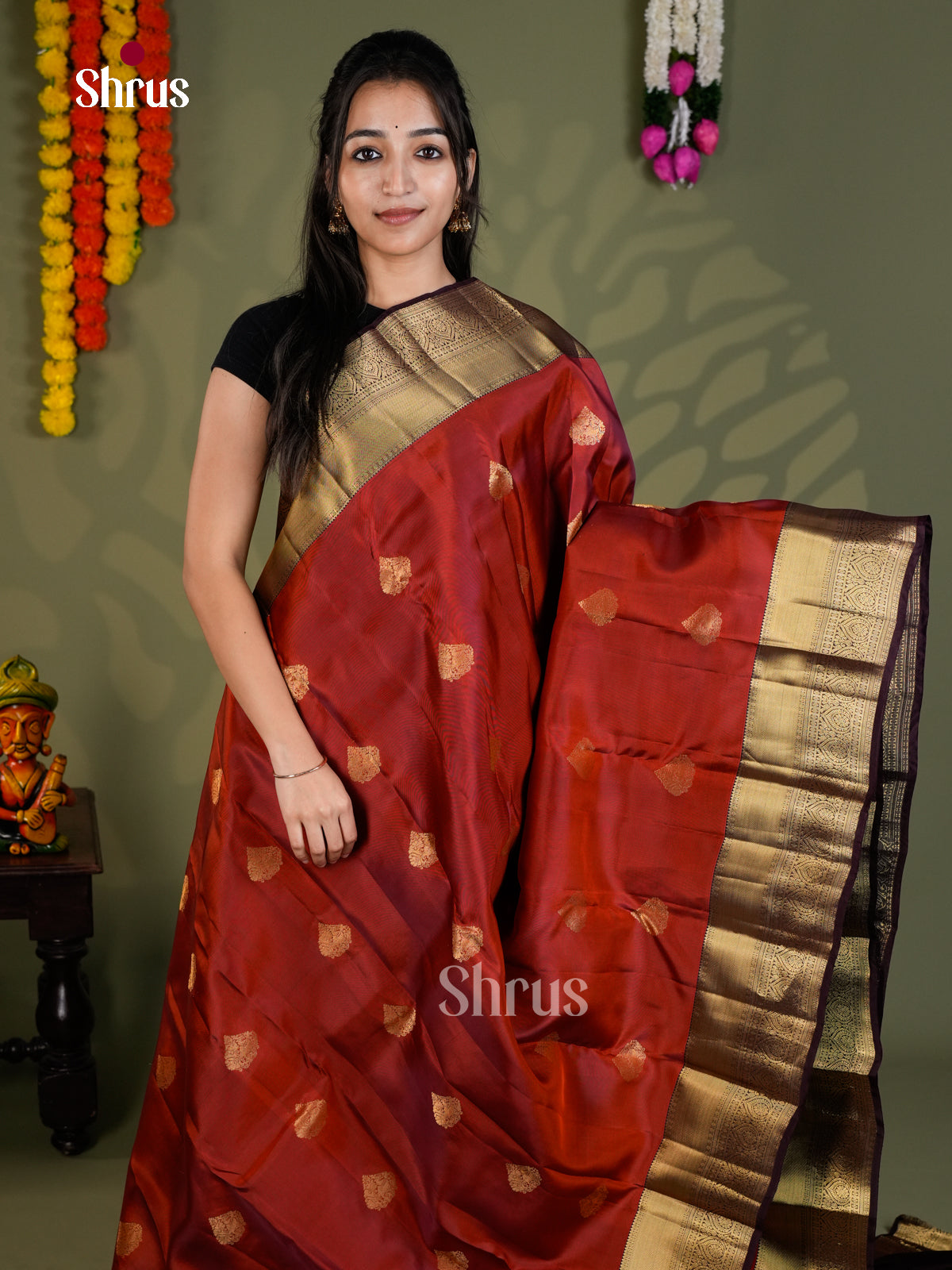 EAS28153 - Kanchipuram-halfpure - Saree - Shop on Shrus.com