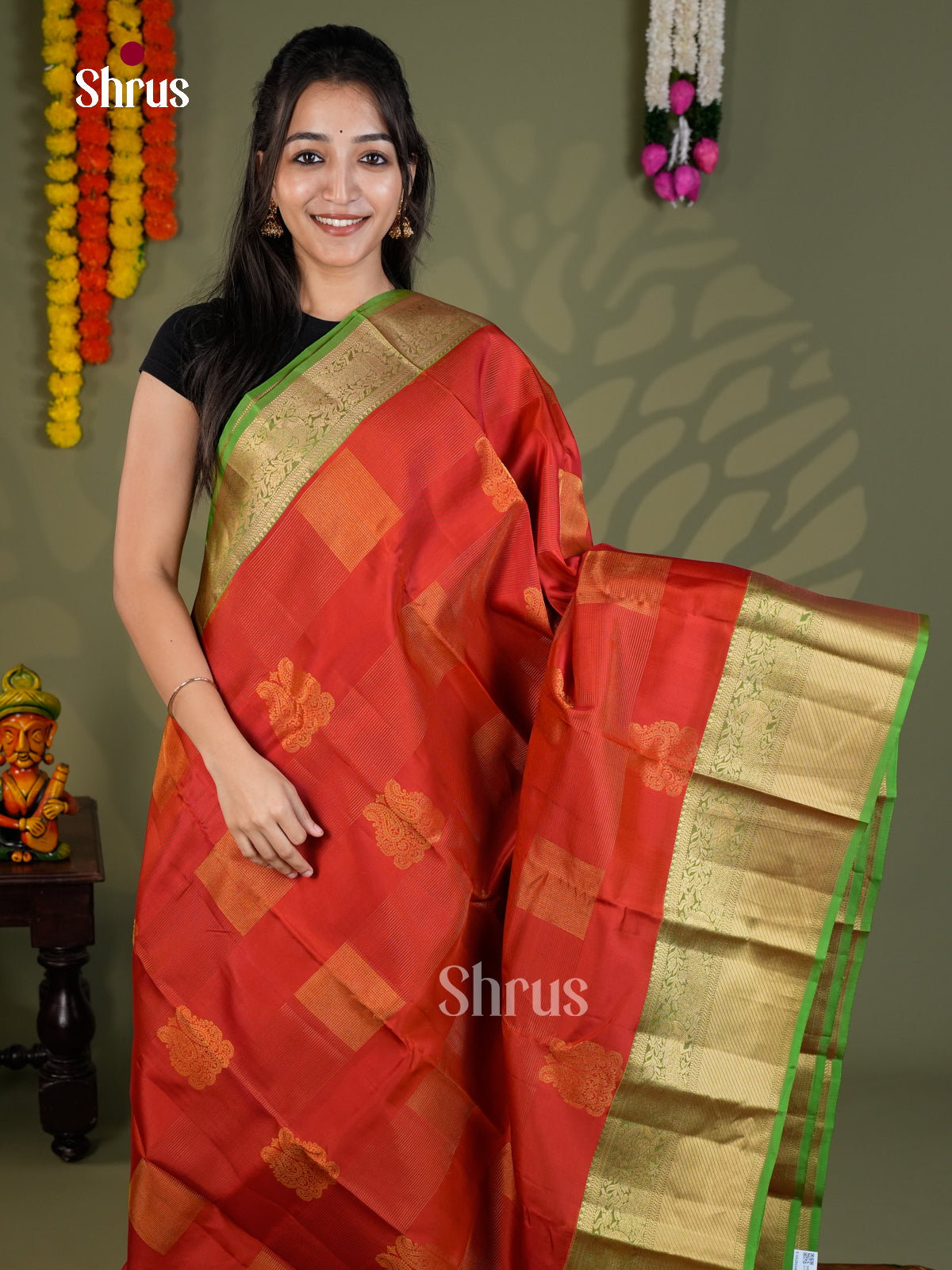 EAS28164 - Kanchipuram-halfpure - Saree - Shop on Shrus.com