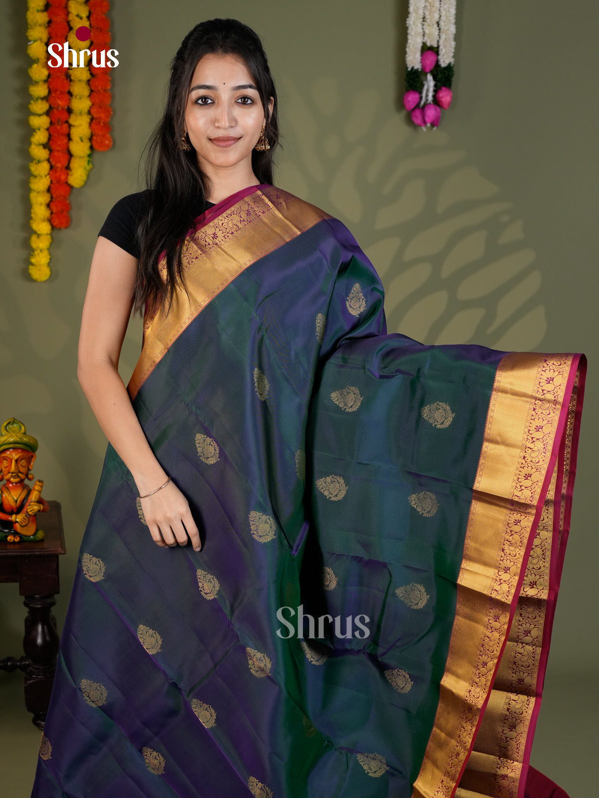 EAS28165 - Kanchipuram-halfpure - Saree - Shop on Shrus.com