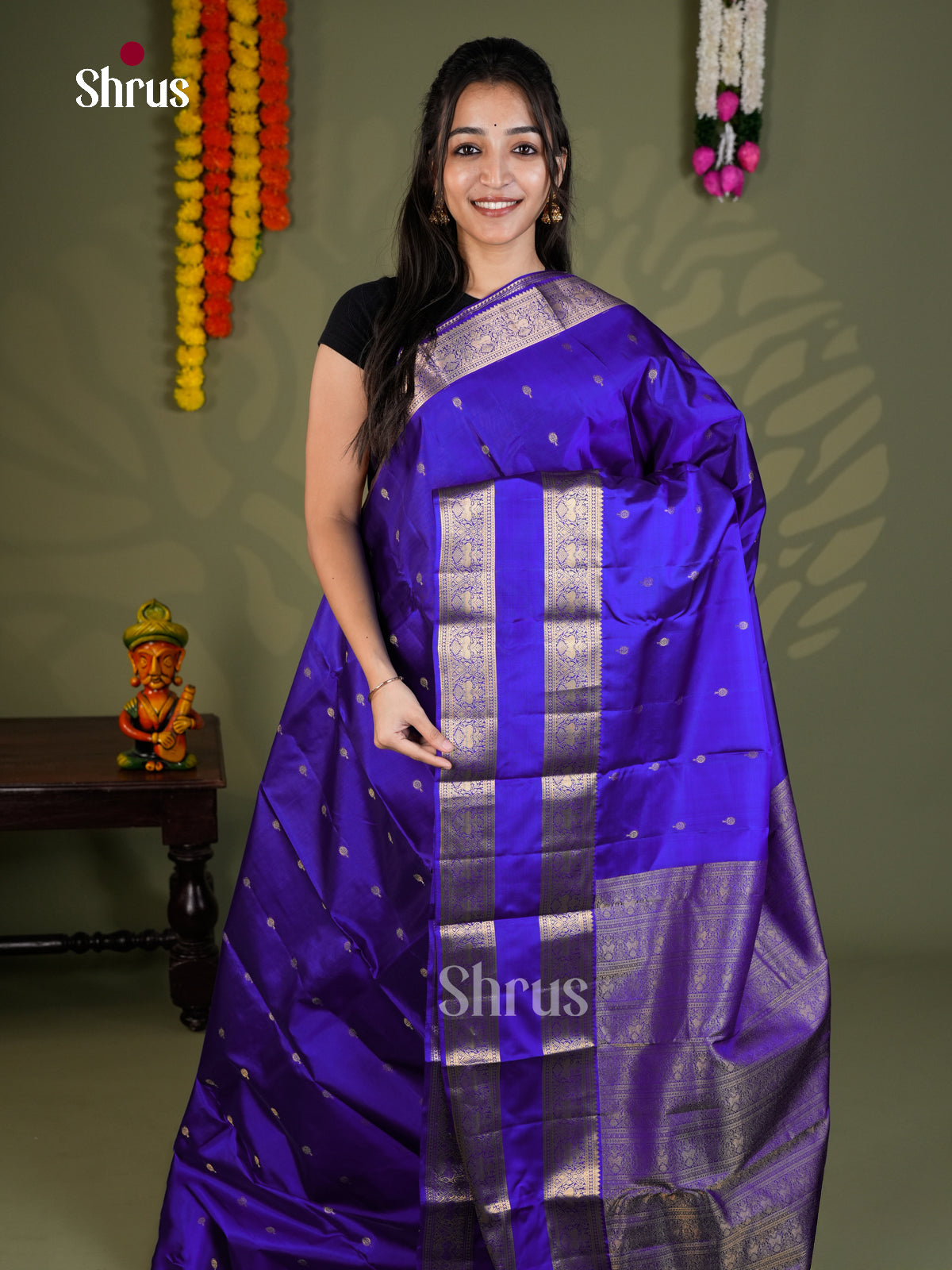 EAS28166 - Kanchipuram-halfpure - Saree - Shop on Shrus.com