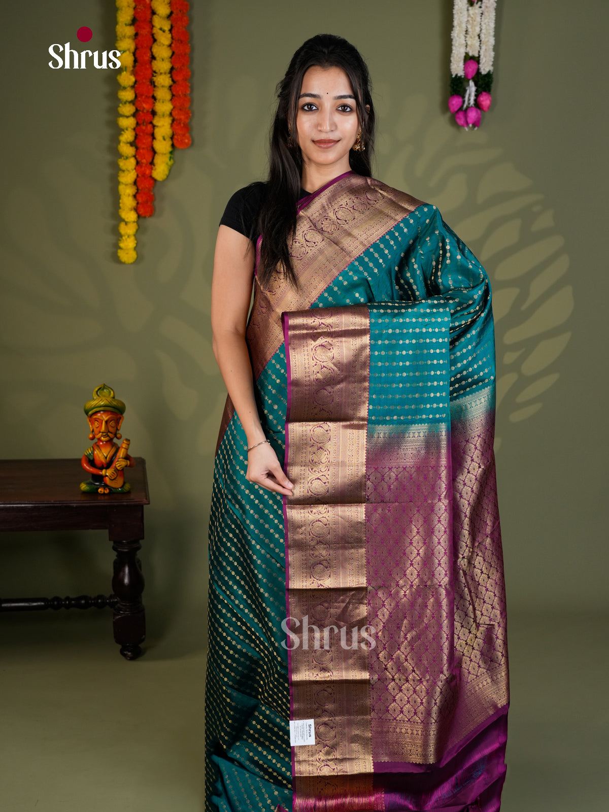 EAS28175 - Kanchipuram-halfpure - Saree - Shop on Shrus.com