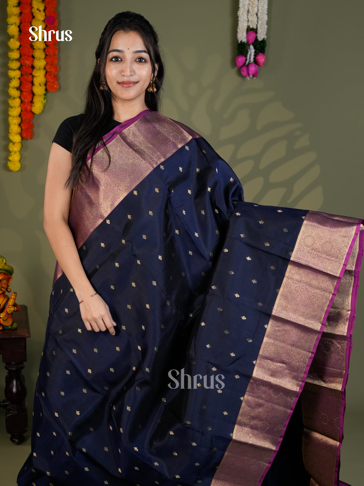 EAS28181 - Kanchipuram-halfpure - Saree