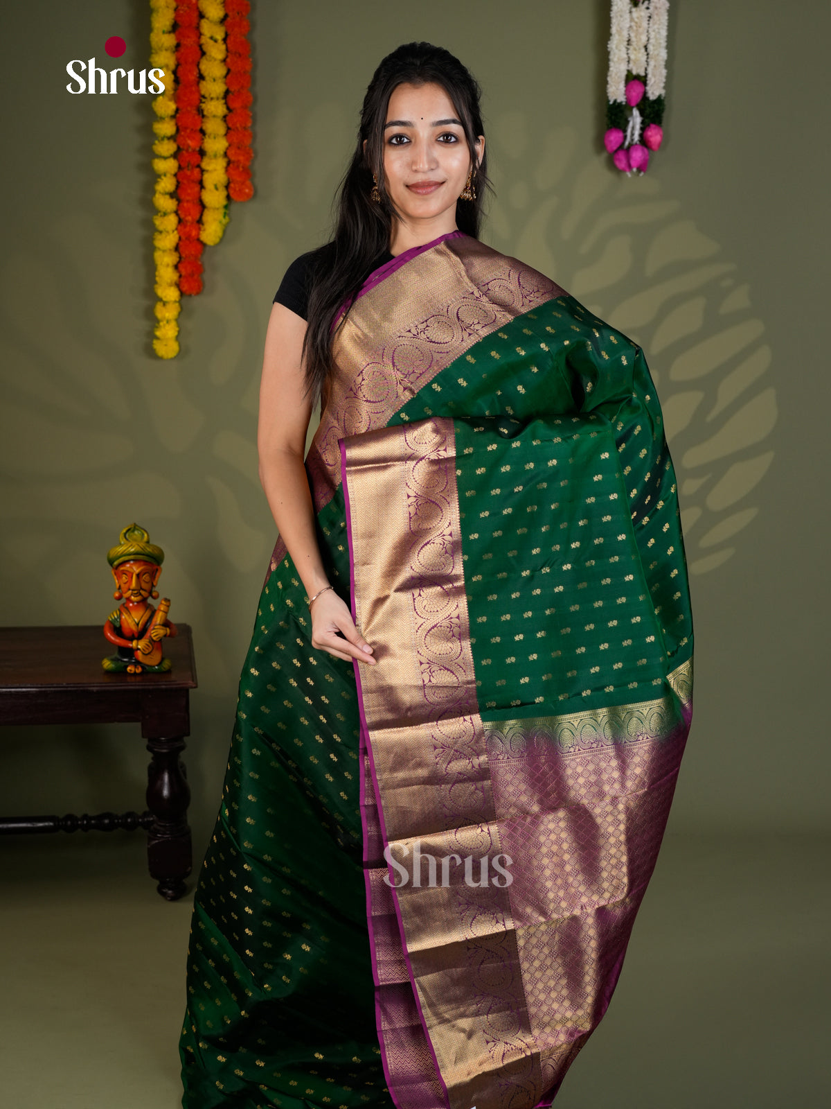 EAS28185 - Kanchipuram-halfpure - Saree - Shop on Shrus.com
